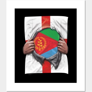 Eritrea Flag English Flag Ripped Open - Gift for Eritrean From Eritrea Posters and Art